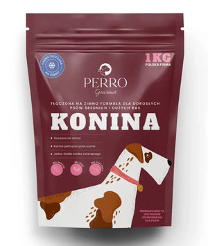 Karma tłoczona na zimno PERRO Gourmet Konina – formuła dla psów dorosłych średnich i dużych ras 1kg