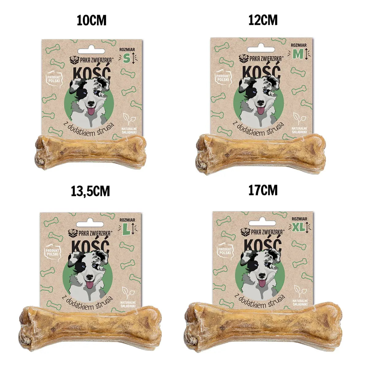 Kość z dodatkiem strusia M (12 cm) Paka Zwierzaka