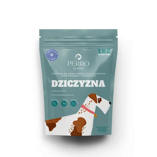 Karma tłoczona na zimno PERRO Gourmet Dziczyzna – formuła dla psów dorosłych średnich i dużych ras 1kg