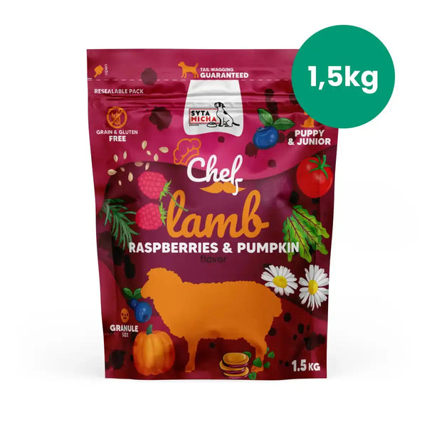 Syta Micha Sucha Karma Dla Szczeniąt Jagnięcina 1,5kg Syta Micha
