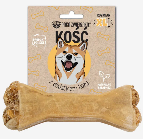 Gryzak dla psa PAKA ZWIERZAKA kość z dodakiem kozy XL-17 cm 115 g