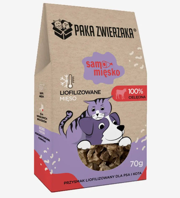 Przysmak dla psa i kota liofilizowany PAKA ZWIERZAKA Samo Mięsko kaczka 70g