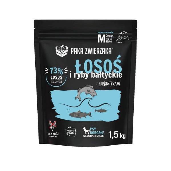 Karma sucha Łosoś z rybami bałtyckimi 1,5kg Paka Zwierzaka