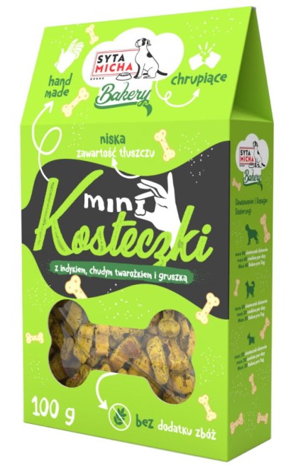 Ciastka dla psa Mini kosteczki z indykiem i chudym twarożkiem