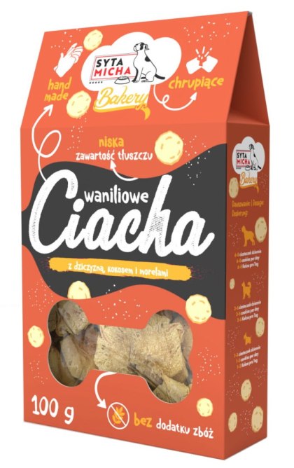 Waniliowe ciastka dla psa z dziczyzną, kokosem i morelami