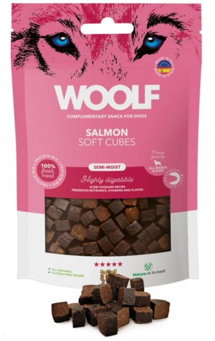 Woolf Soft Cubes Łosoś 100g