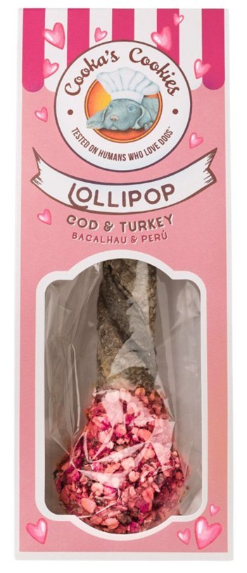 Cooka's Cookies Lollipop Pink Gryzak Dorsz i indyk
