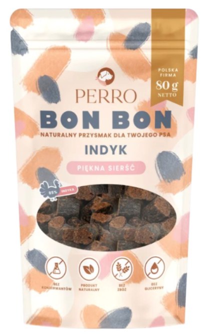 Perro BON BON Piękna Sierść Indyk 80g