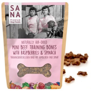 Sanadog Kosteczki treningowe wołowe z malinami i szpinakiem 100g