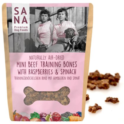 Sanadog Kosteczki treningowe wołowe z malinami i szpinakiem 100g