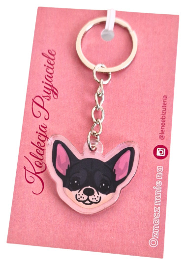 Lenee Brelok Chihuahua czarno-beżowa Lenee Brelok Chihuahua czarno-beżowa