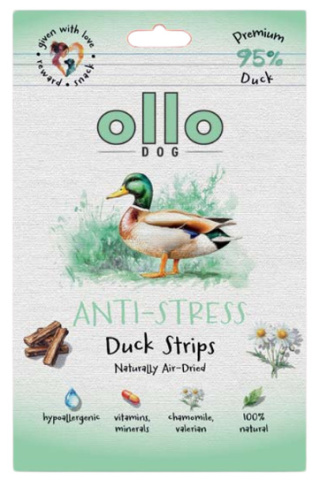 Ollo Air Dried Antistress Duck Strips Przysmaki funkcyjne dla psa 80g