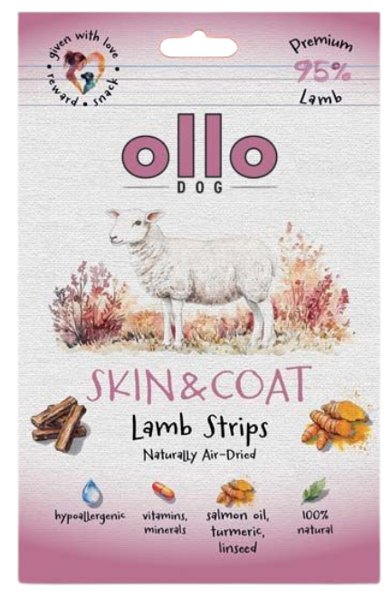 Ollo Air Dried Skin & Coat Lamb Strips Przysmaki funkcyjne dla psa 80g Ollo Air Dried Skin & Coat Lamb Strips Przysmaki funkcyjne dla psa 80g