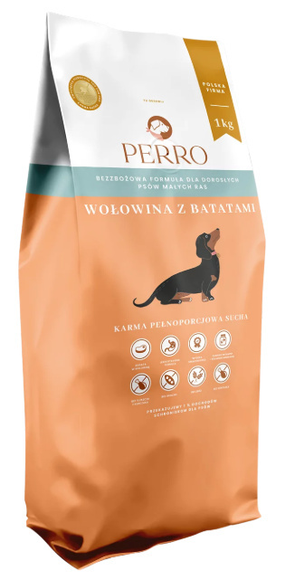 Perro Karma sucha Wołowina z batatami dla małych raz 1kg