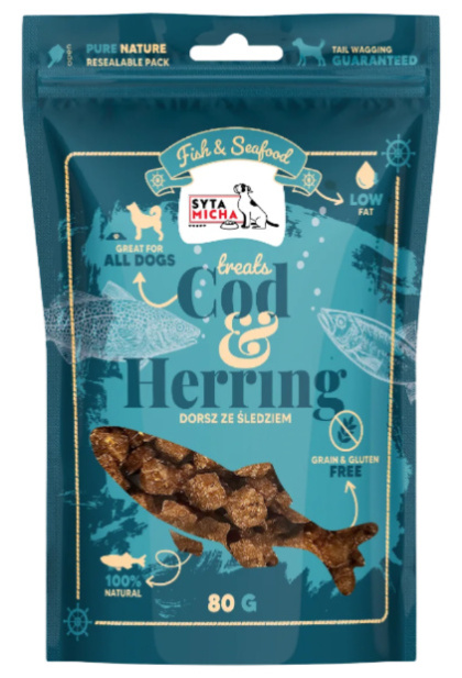 Syta Micha Fish&Seafood Przysmaki dla psa ze śledziem 80g