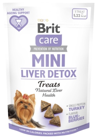 Brit Care Dog Mini Snacks Liver Detox, smaczki z indykiem 50g