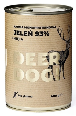 DeerDog Mokra karma dla psa Jeleń i mięta 400g