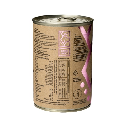 DeerDog Mokra karma dla psa Junior Sarna i spirulina 400g