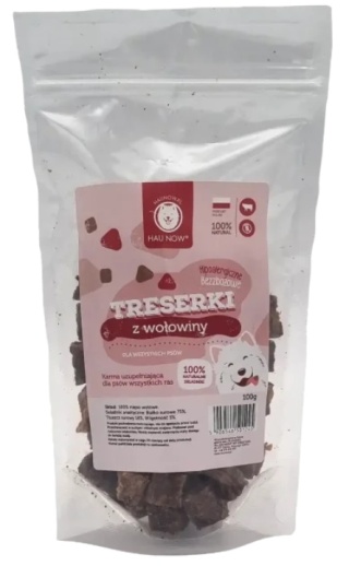 Hau Now Trenerki dla psa Wołowina 100g
