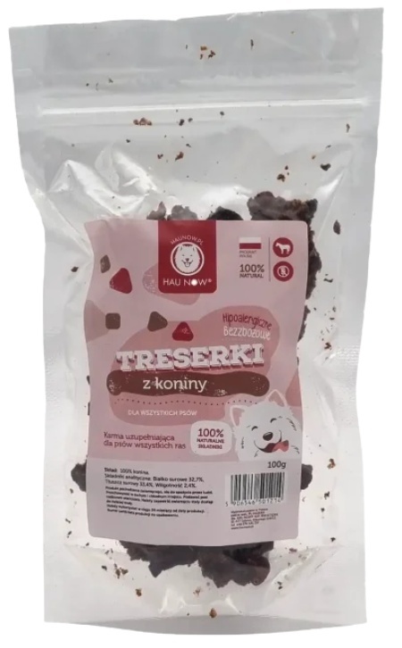 Hau Now Trenerki dla psa Konina 100g Hau Now Trenerki dla psa Konina 100g