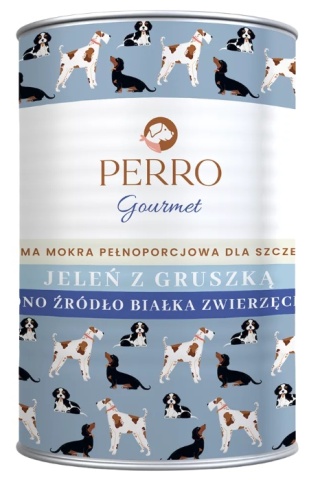 Karma mokra Perro Junior Gourmet Jeleń z gruszką dla szczeniąt 400g