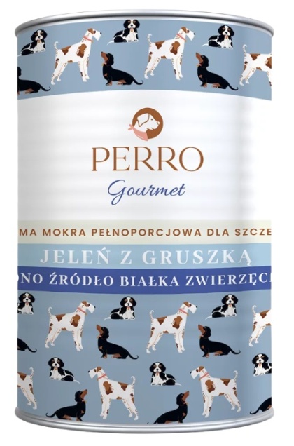 Karma mokra Perro Junior Gourmet Jeleń z gruszką dla szczeniąt 400g
