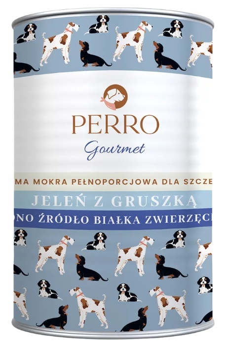 Karma mokra Perro Junior Gourmet Jeleń z gruszką dla szczeniąt 400g