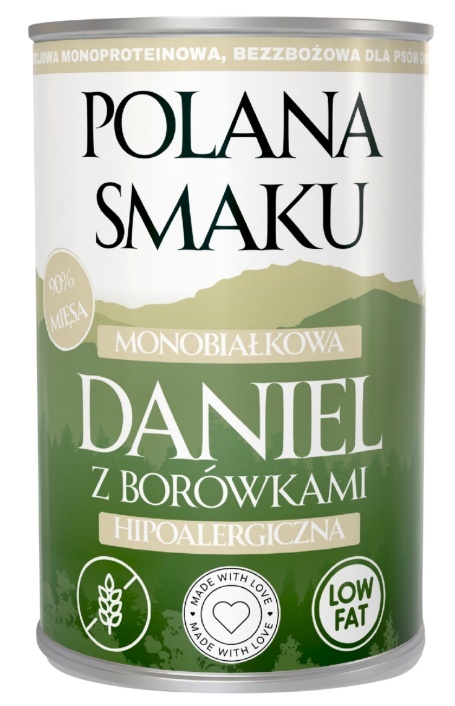 Karma mokra dla psa Polana Smaku Daniel z borówkami 400g Karma mokra dla psa Polana Smaku Daniel z borówkami 400g