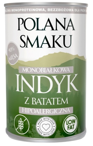 Karma mokra dla psa Polana Smaku Indyk z batatem 400g