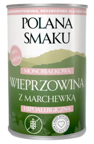 Karma mokra dla psa Polana Smaku Wieprzowina z marchewką 400g
