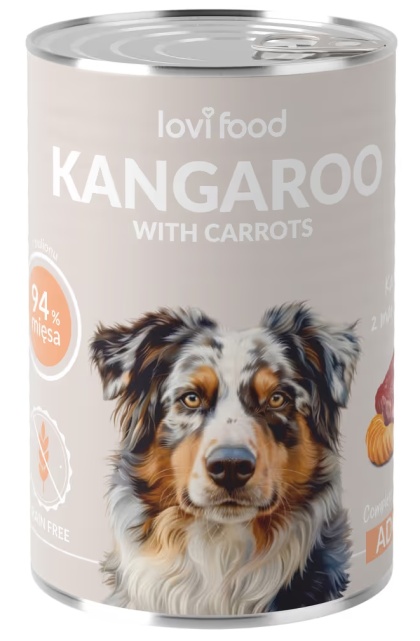 Lovi Food Kangaroo with Carrots Karma dla psa kangur z marchewką 400g