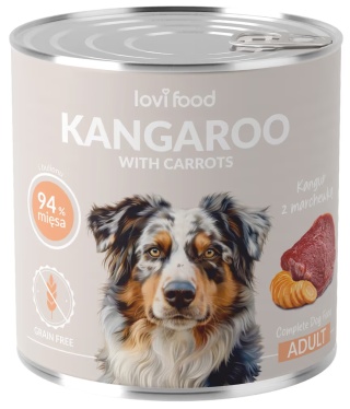 Lovi Food Kangaroo with Carrots Karma dla psa kangur z marchewką 800g