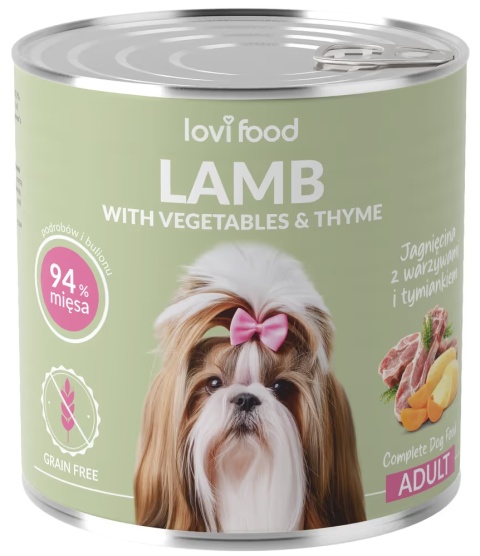 Lovi Food Lamb with Vegetables Karma dla psa z jagnięciną 800g Lovi Food Lamb with Vegetables Karma dla psa z jagnięciną 800g
