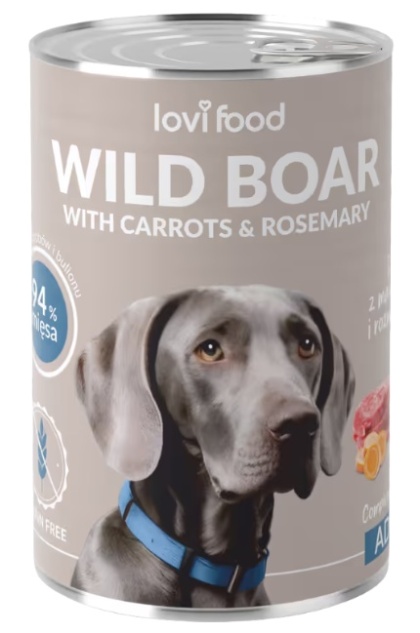 Lovi Food Wild Boar with Carrots Karma dla psa z dziczyzną i marchewką 400g