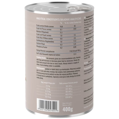 Lovi Food Wild Boar with Carrots Karma dla psa z dziczyzną i marchewką 400g Lovi Food Wild Boar with Carrots Karma dla psa z dziczyzną i marchewką 400g