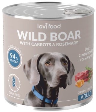 Lovi Food Wild Boar with Carrots Karma dla psa z dziczyzną i marchewką 800g