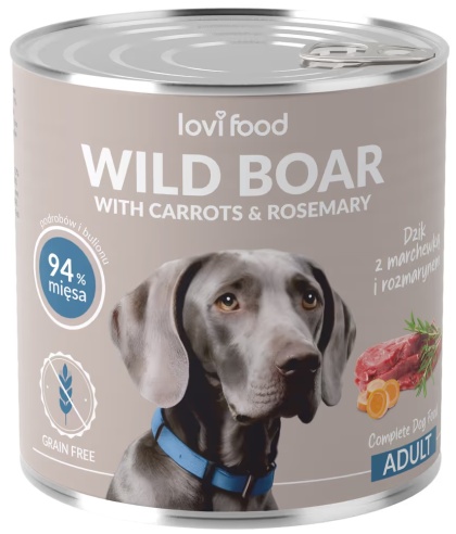 Lovi Food Wild Boar with Carrots Karma dla psa z dziczyzną i marchewką 800g