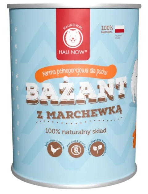 Mokra karma dla psa monobiałkowa Hau Now Bażant z marchewką 400g
