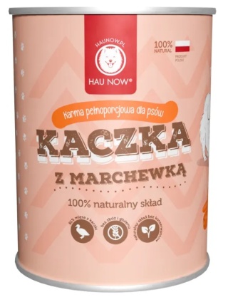 Mokra karma dla psa monobiałkowa Hau Now Kaczka z marchewką 400g