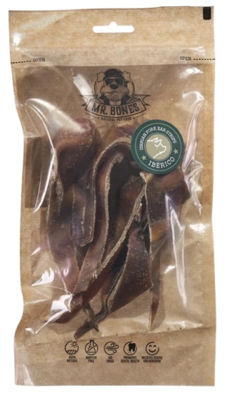 Mr Bones Iberian Pork Ear Strips Ucho wieprzowe w paskach