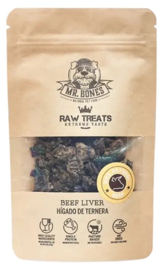 Mr Bones Raw Treats Wątroba wołowa 45g