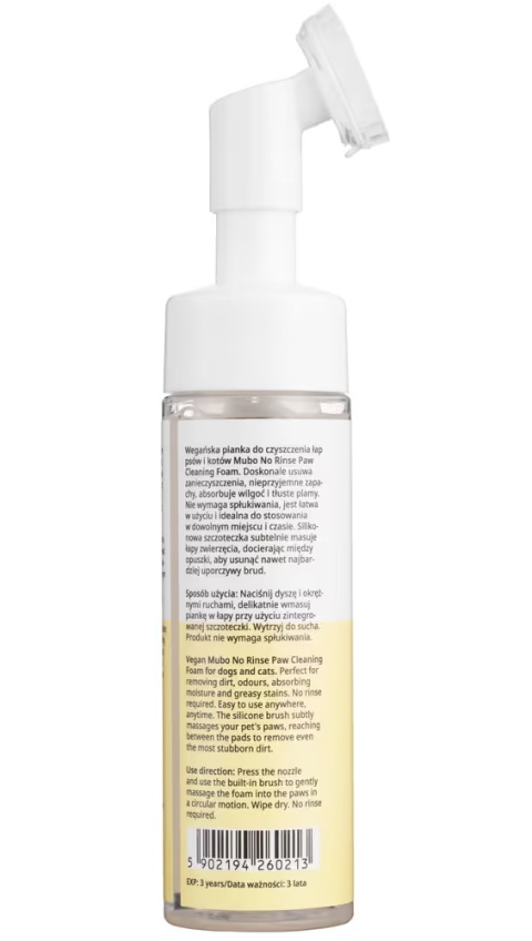 Mubo Pianka do mycia łapek bez spłukiwania Banan 200ml Mubo Pianka do mycia łapek bez spłukiwania Banan 200ml