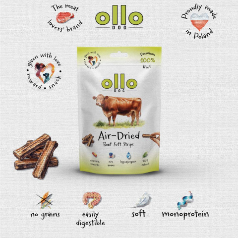 Ollo Air Dried Beef Strips Paski z wołowiny 80g Ollo Air Dried Beef Strips Paski z wołowiny 80g
