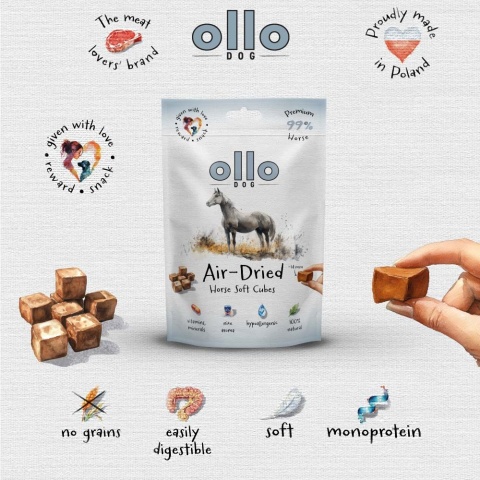 Ollo Air Dried Horse Soft Cubes Kosteczki z koniny 80g