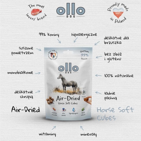 Ollo Air Dried Horse Soft Cubes Kosteczki z koniny 80g