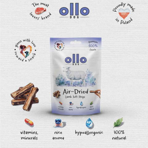 Ollo Air Dried Lamb Strips Paski z jagnięciny 80g Ollo Air Dried Lamb Strips Paski z jagnięciny 80g