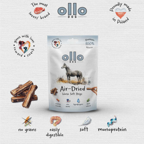 Ollo Air Dried Lamb Strips Paski z koniny 80g Ollo Air Dried Lamb Strips Paski z koniny 80g