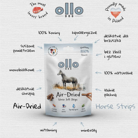 Ollo Air Dried Lamb Strips Paski z koniny 80g Ollo Air Dried Lamb Strips Paski z koniny 80g