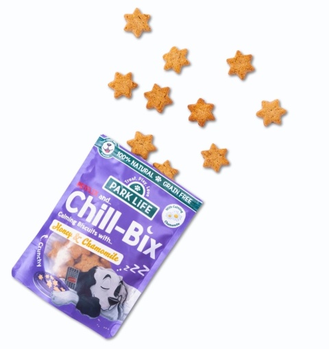 Park Life Chill Bix Calming Uspokajające ciasteczka dla psów z miodem i rumiankiem 100g