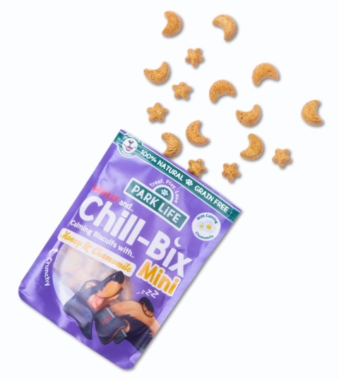 Park Life Chill Bix Calming Mini Uspokajające ciasteczka dla psów z miodem i rumiankiem 100g